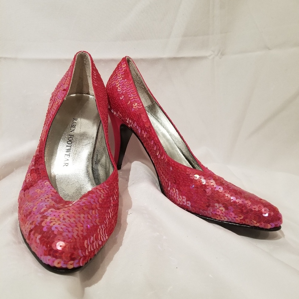 Red sparkle heels